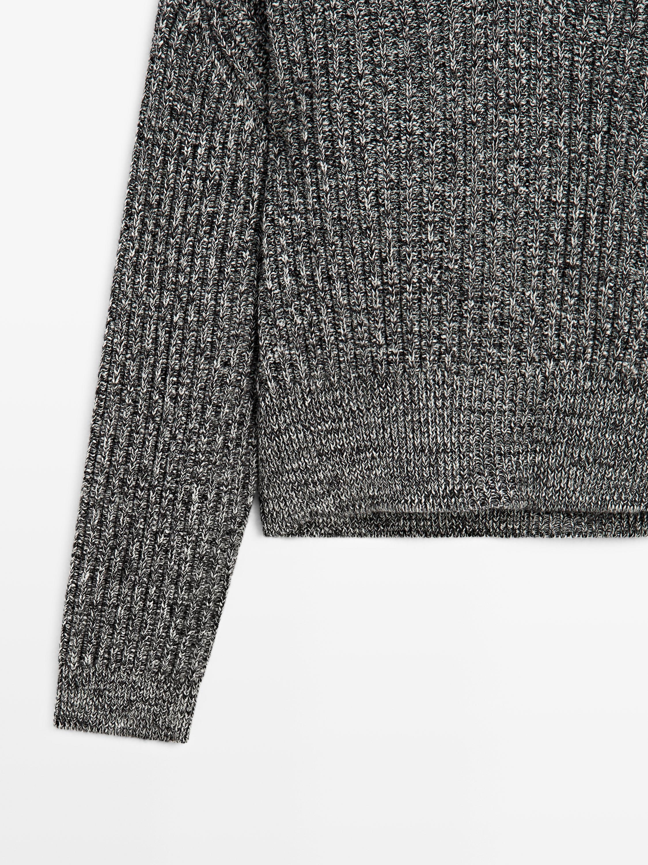 Flecked knit sweater 100% wool - LIMITED